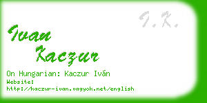 ivan kaczur business card